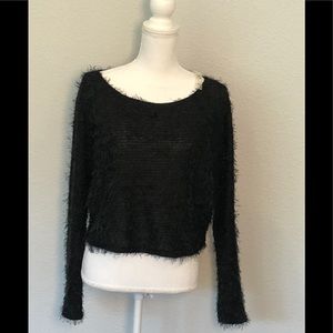 Los Angeles | Black Fringe Blouse L New